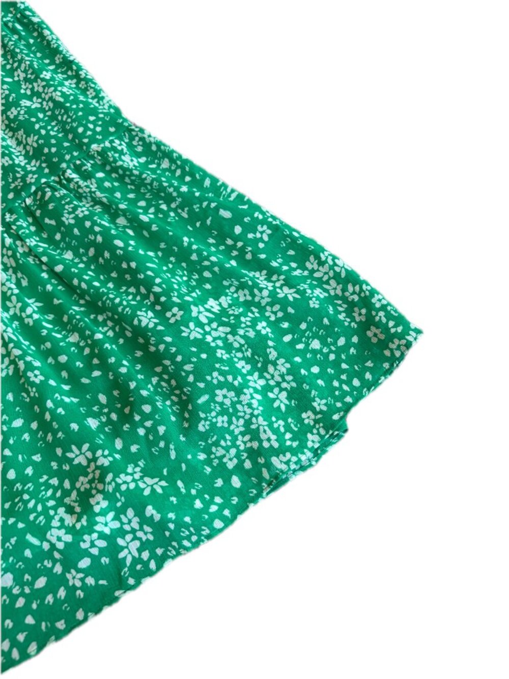 DKNY Green Floral Tiered Dress Ruffle V Neck Flutter Sleeve Size 14 Women's NWT - Picture 10 of 15